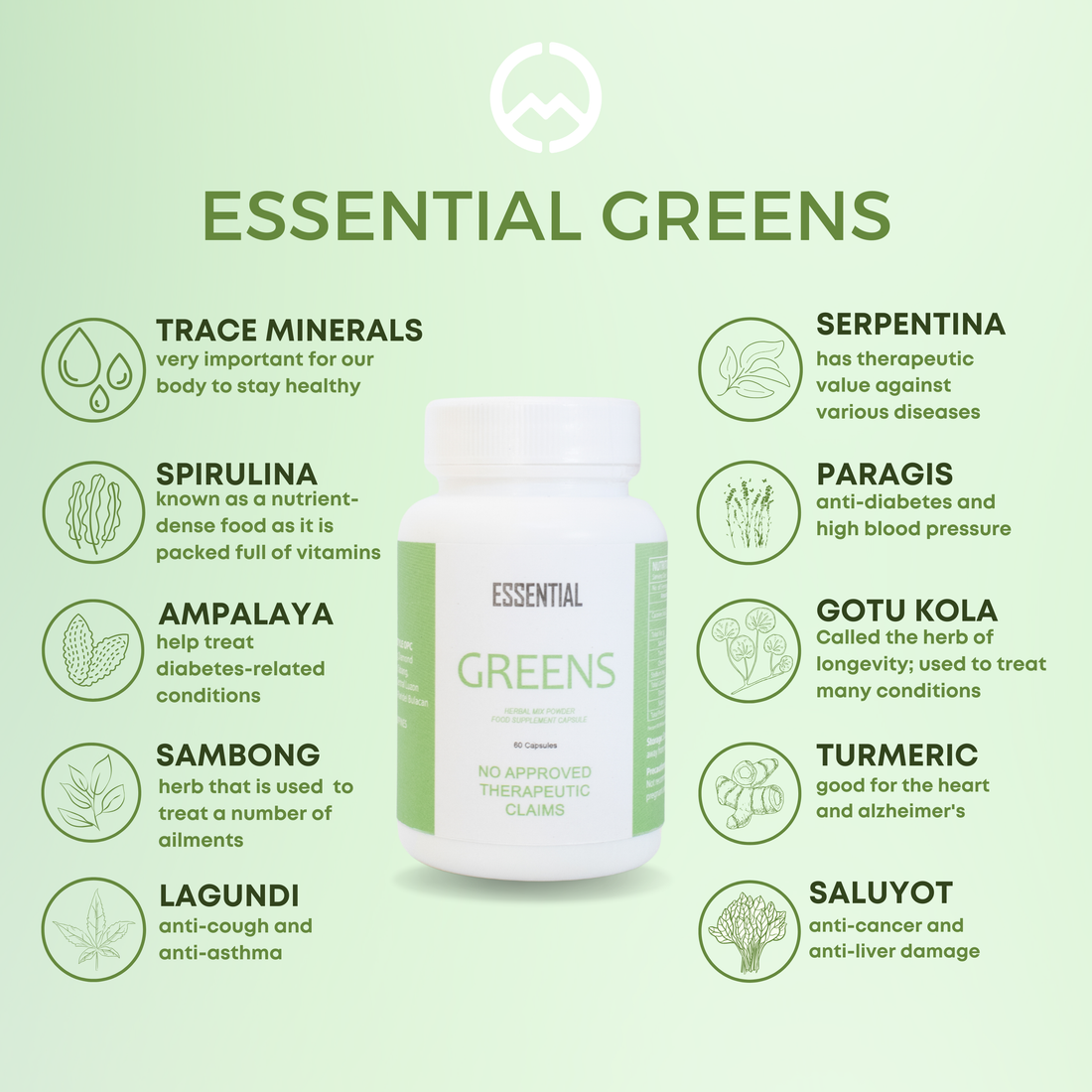 MCC Essential Greens 60 Caps